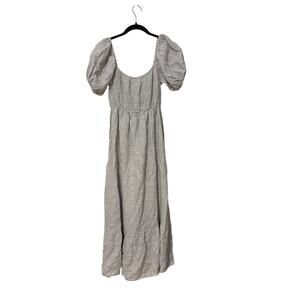 New Beachwood Baby NWT 100% Linen The Menorca Gray Midi Dress Size One Size